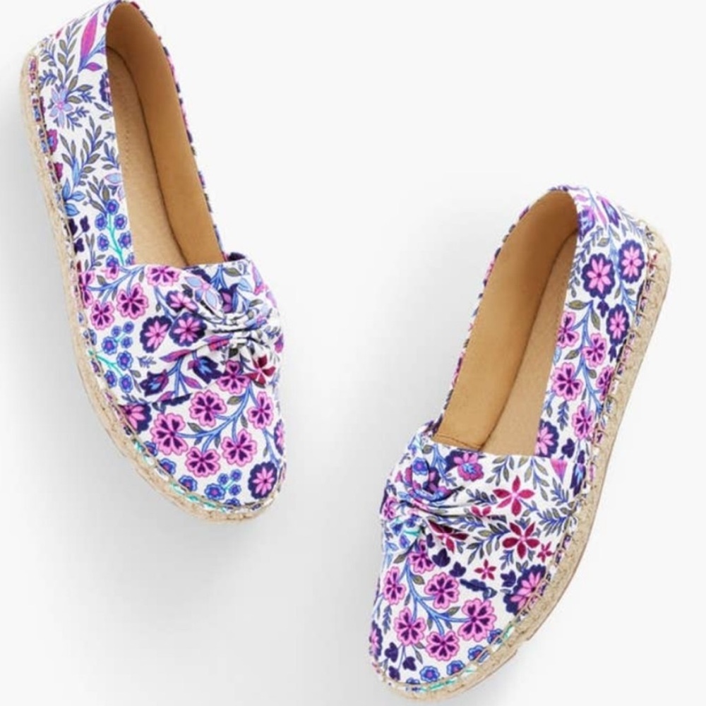 Talbots Purple and Pink Espadrilles Vibrant Floral Design